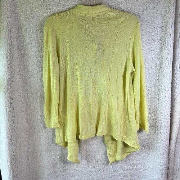 AMS Pure Flowy Open Cardigan Lemon Women's Size L Boho, Peasant NWT - Picture 2 of 15